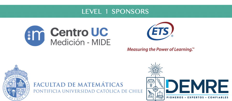 Level 1 Sponsor logos - ETS, DEMRE, Centro UC, Facultad de Matematicas the UC Chile