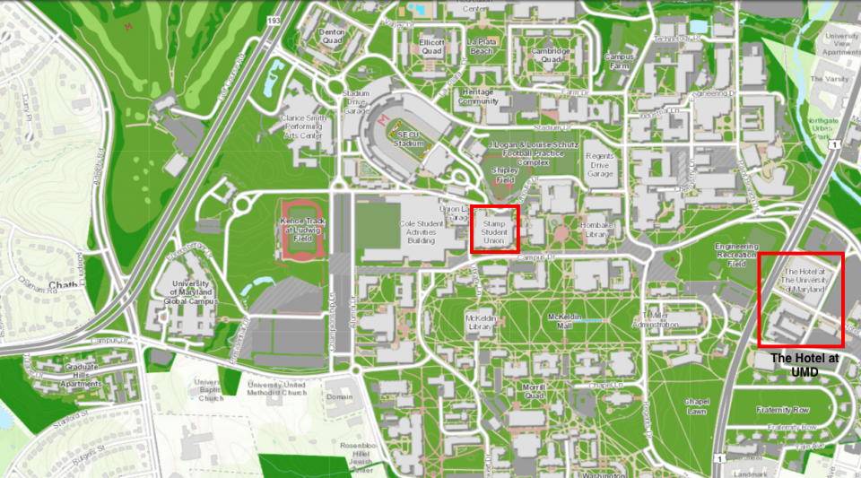 Location of The Hotel at UMD